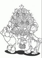 kolorowanki Kaczor Donald z pękiem kwiatów dla Daisy - malowanki do wydruku nr  39